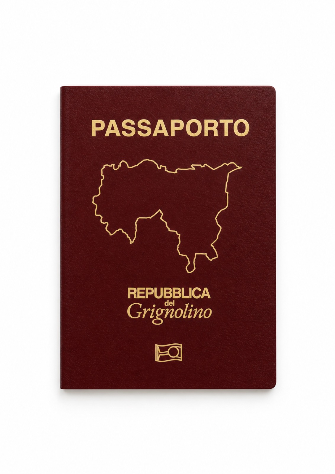 Copertina rubino del Passaporto della Repubblica del Grignolino